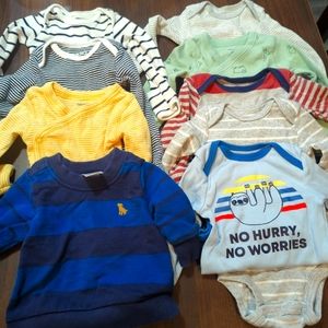 New born long sleeve onesies lot winter clothes